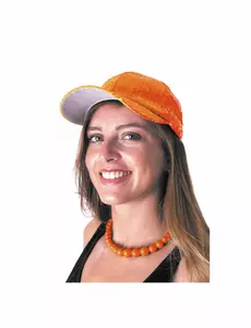 Halsband med stora orange pärlor för vuxen