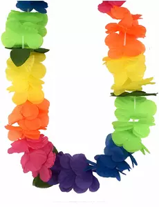 Hawaiianskt halsband med stora flerfärgade blommor
