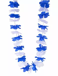 Hawaiianskt halsband blått och vitt Finland-supporter vuxen