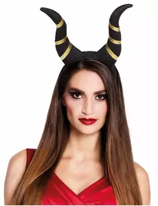 Svarta demonhorn dam Halloween