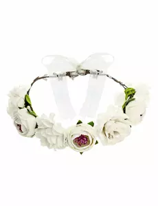Vit blomsterkrans 17 cm