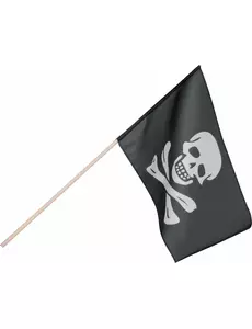 Piratflagga på stång 45 x 30 cm
