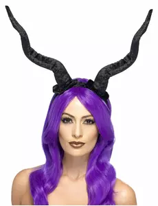 Demonserre-tête med stora demoniska horn Halloween