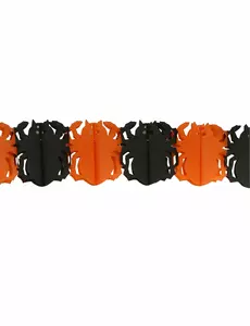 Pappersgirlang orange och svarta spindlar Halloween 3 m