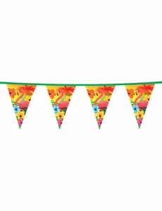 Hawaiiansk vimpelgirlang med rosa flamingor
