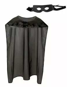 Kit med mantel och mask superhjälte svart vuxen