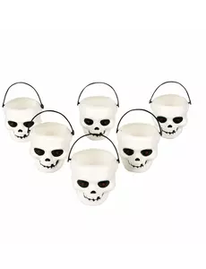 6 mini-hinkar med dödskalle Halloween