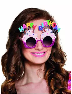Happy Birthday-cupcakeglasögon vuxen