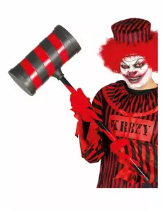 Röd och svart mördarklubbshammare clown vuxen 79 cm
