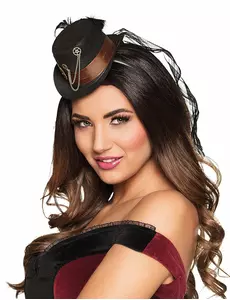 Steampunk-minihatt med kugghjul för damer
