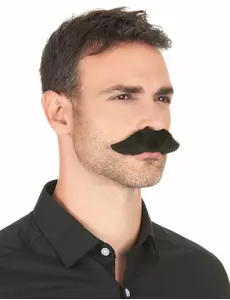 Svart självhäftande mustasch vuxen
