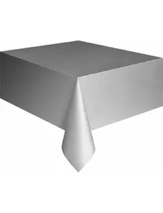 Rektangulär silverfärgad plastduk 137 x 274 cm