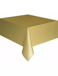 Rektangulär plastduk matt guldfärgad 137 x 274 cm