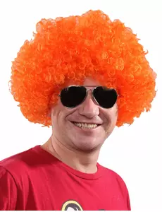 Orange clownperuk standard vuxen