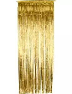 Glittrande gardin guld