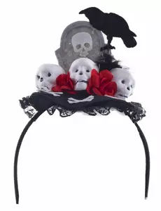 Pannband med korp Dia de los muertos för dam