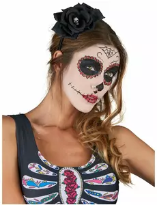 Rosa och svart diadem Dia De Los Muertos vuxen