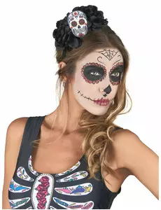 Dia De Los Muertos flerfärgat dödskalle-diadem vuxen
