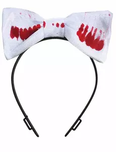 Diadem med rosett och blodfläckar vuxen Halloween