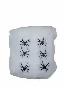 Vit spindelväv med spindlar 100 g Halloween
