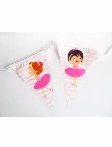 Plastgirlang med ballerinavimplar 270 cm