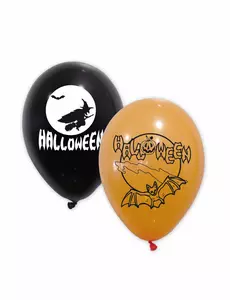 10 latexballonger svarta och orange Halloween 30 cm