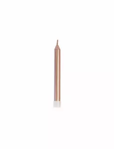10 metalliska roséguldiga födelsedagsljus 7 cm
