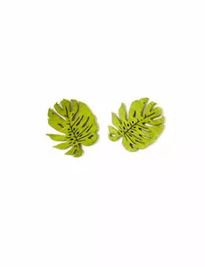10 träkonfettin med tropiska blad 4 cm