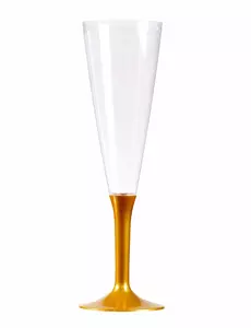 10 champagneglas med guldfot 150 ml
