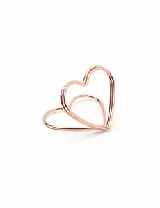 10 rosa guldfärgade hjärtplaceringskort 2,5 cm
