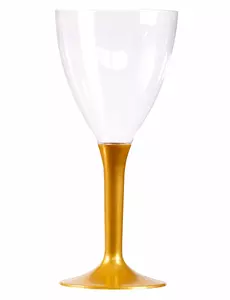 10 vinglas med guldfärgad fot 160 ml