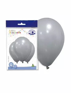 12 grå latexballonger 28 cm