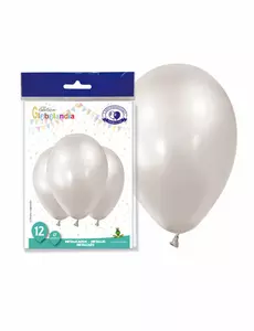 12 pärlvita metalliska ballonger 28 cm
