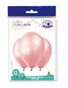 12 roséguldfärgade metalliska ballonger 28 cm