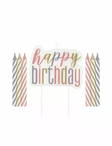 Födelsedagsljus happy birthday pastell