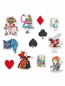 12 dekorationer i kartong Alice i Underlandet