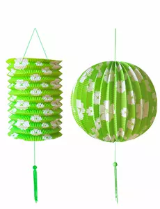 2 gröna lyktor med vita blommor Hawaii