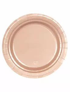20 små papperstallrikar roséguld 19 cm