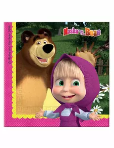 20 servetter Masha et Michka ™ 33 X 33 cm