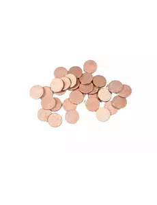 24 runda bordskonfettin i roséguld 1,2 cm