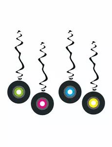 4 hängdekorationer i brandsäkert vinylpapper 80 cm