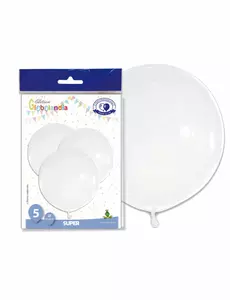 5 gigantiska vita latexballonger 47 cm