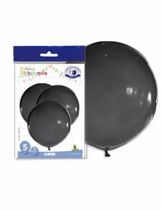 5 Svarta jättelika latexballonger 47 cm