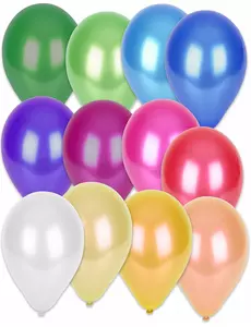 50 metalliska flerfärgade ballonger 30 cm