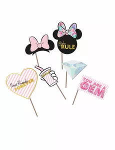 6 accessoarer med metallic-effekt för premiumfotobås Minnie™