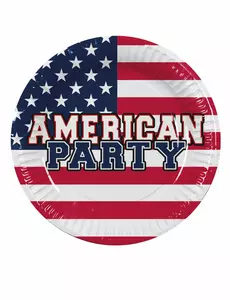 10 papperstallrikar American party 23 cm