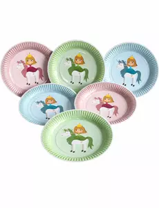 6 prinsesspapperstallrikar 23 cm