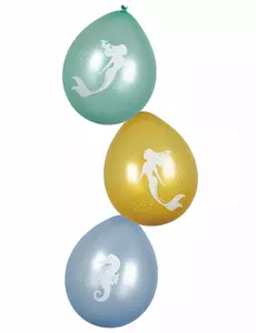 6 Lagun-sjöjungfruballonger 25 cm