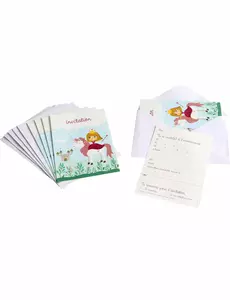 6 prinsessinbjudningskort med kuvert 10 x 15 cm