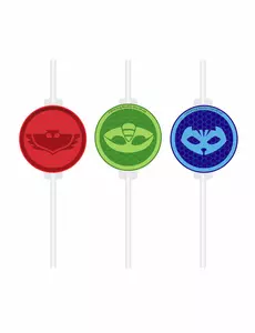 4 papperssugrör med medaljong Pyjamasques™